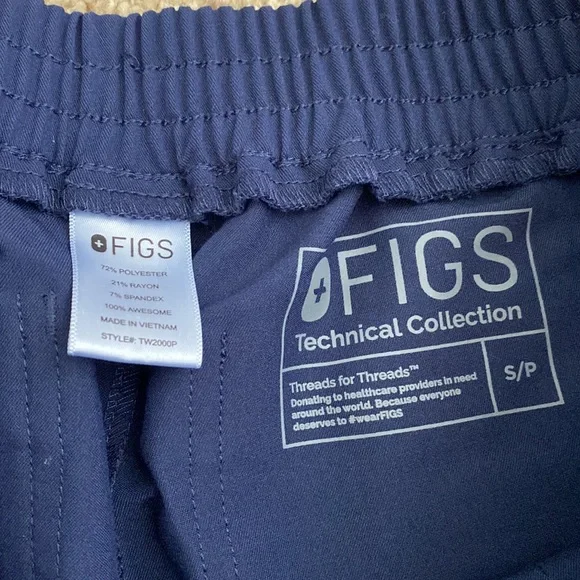 Fig navy blue straight leg scrub pants - Picture 2 of 3
